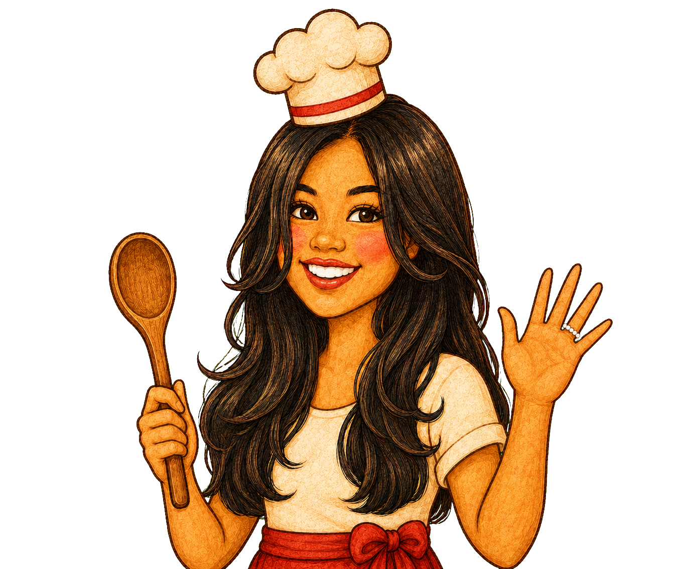 Alaine, creator of Pantry Play, illustrated as a chef